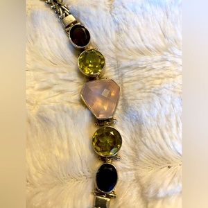 Silver Gemstone Bracelet